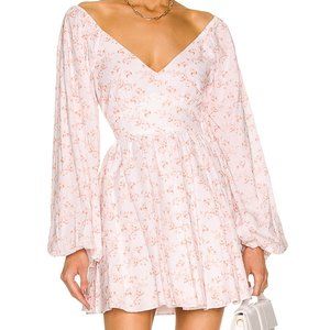 Caroline Constas Blakely Dress in light pink and white